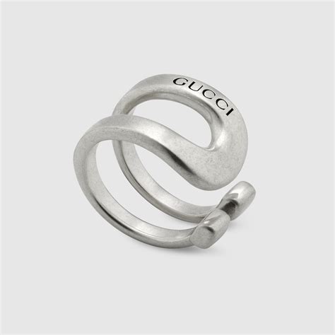 gucci stirrup ring|Gucci Sterling Silver Stirrup Wrapped Horsebit Ring.